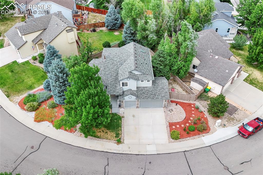 Image 7 of 50: Aerial perspective of suburban area