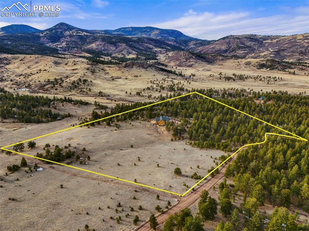 Image 50 of 50: Drone View "Property Lines are Approximate and not a survey"
