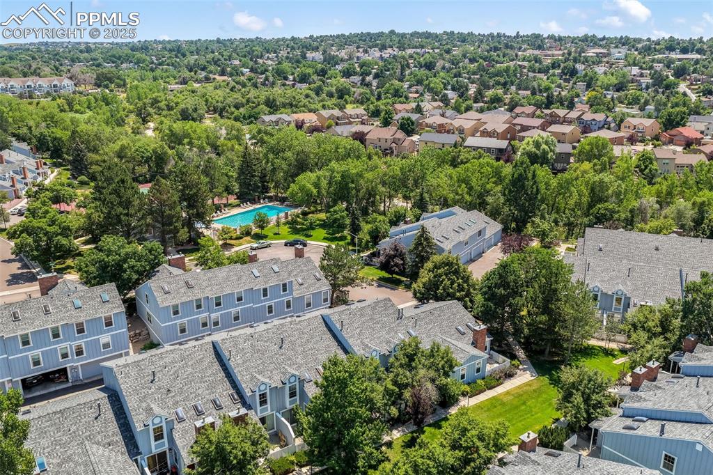 Image 40 of 47: Aerial perspective of suburban area