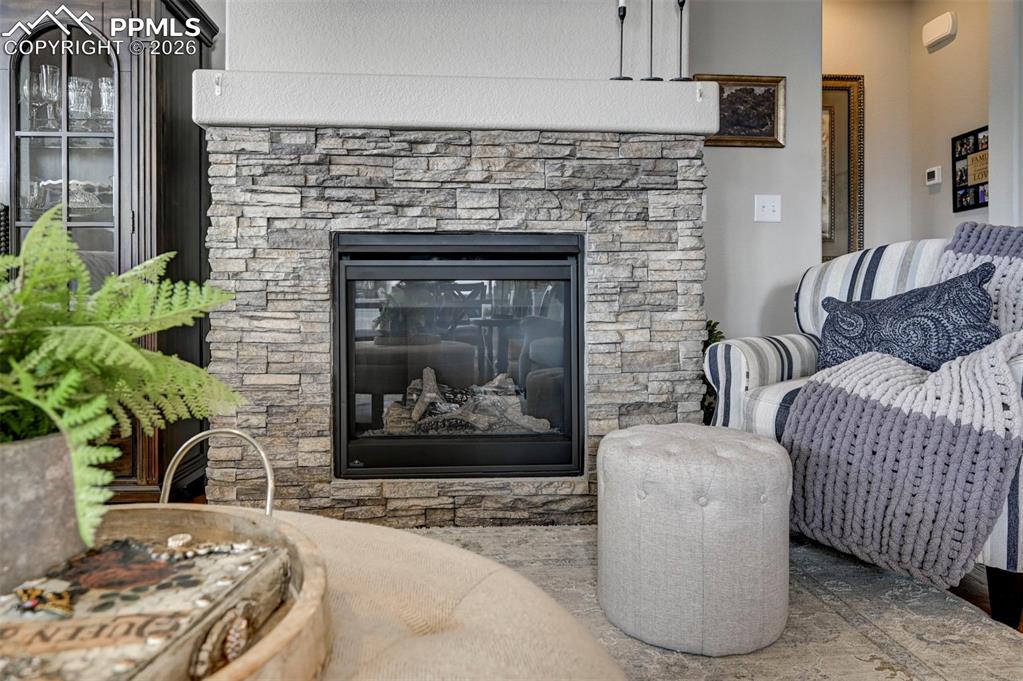 Image 11 of 41: Detailed view of a fireplace