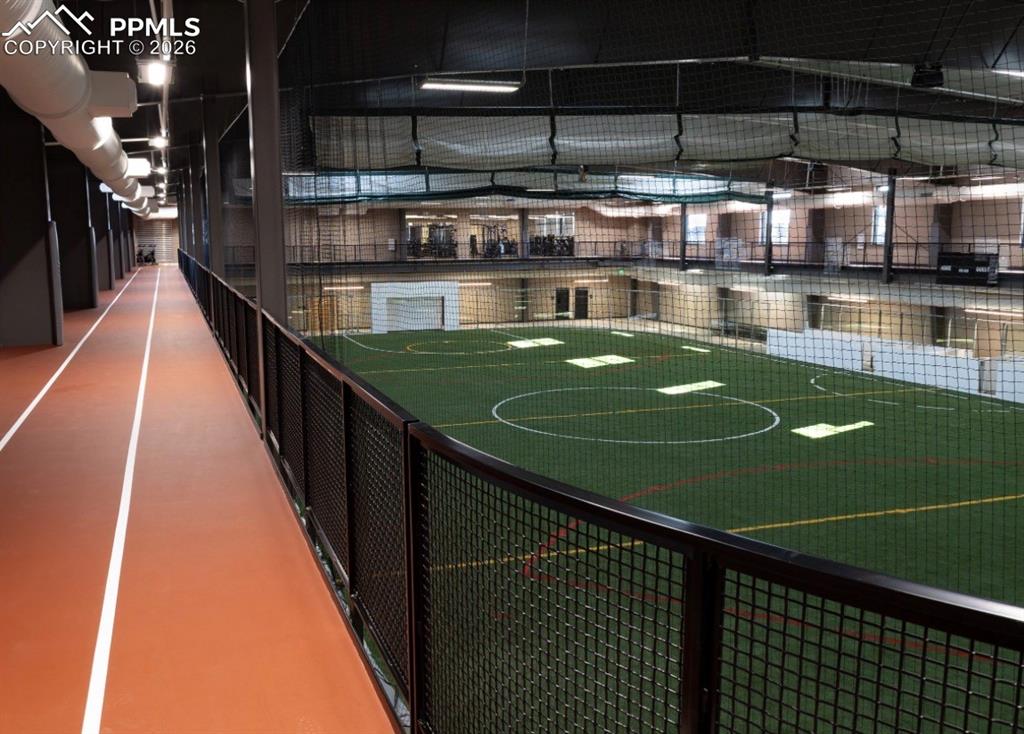 Image 42 of 42: Resident only Meridian Ranch Fieldhouse with indoor track, soccer, fitness,