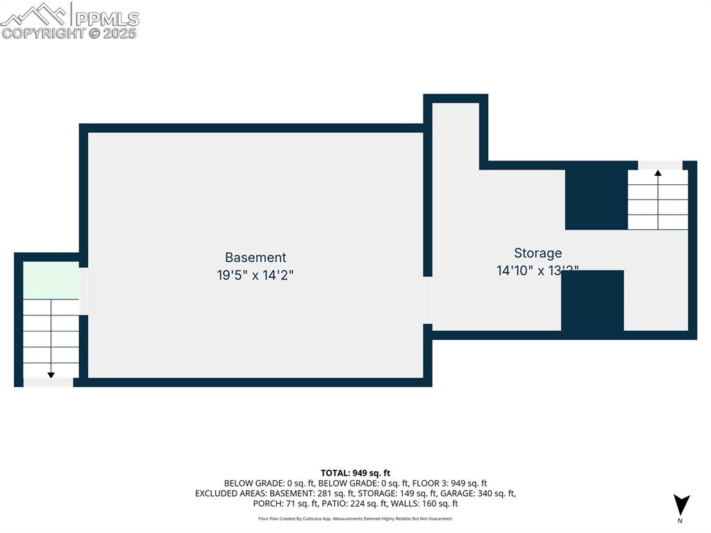 Image 36 of 42: Unfinished basement floor plan