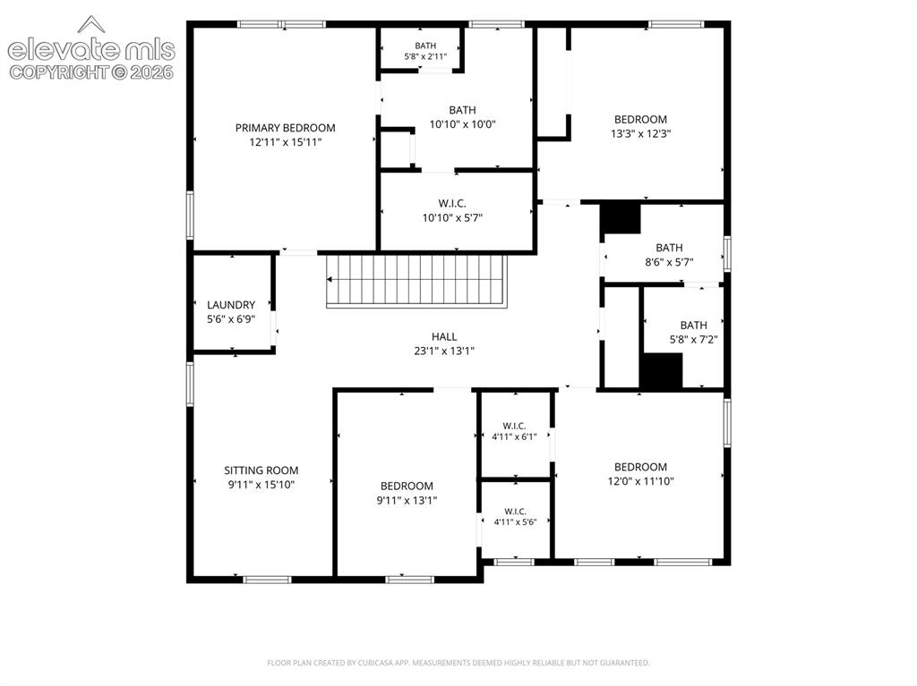 Image 46 of 47: Upper Level Floor Plan.