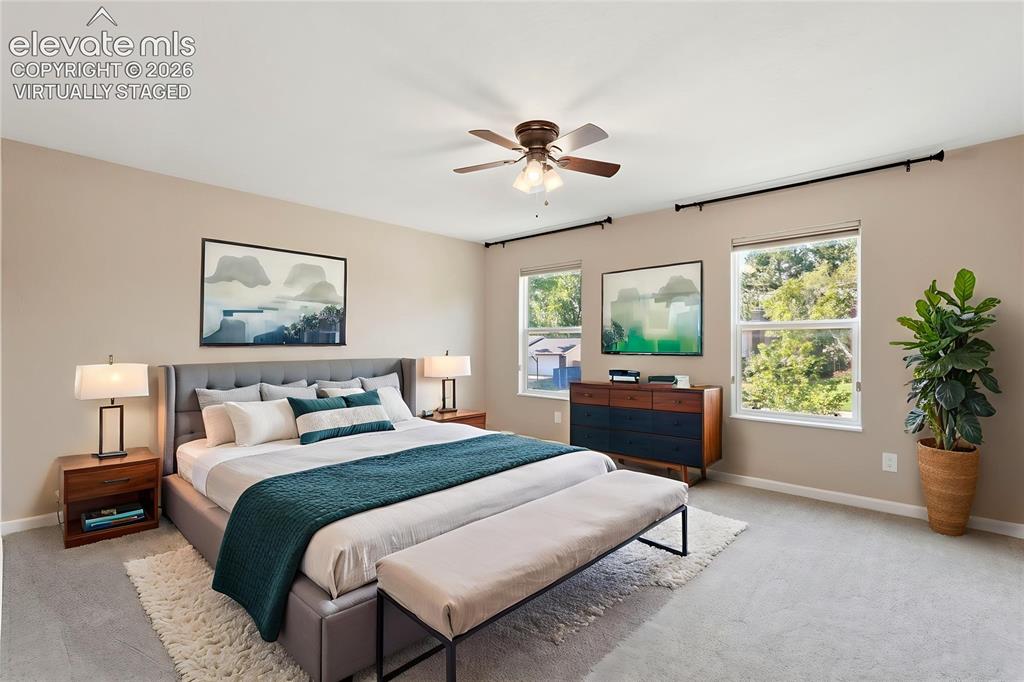 Image 18 of 49: Primary Bedroom, Virtually Staged