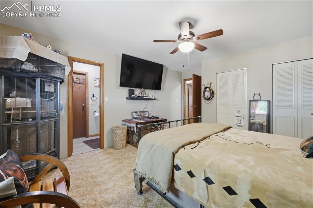 Image 10 of 49: Primary bedroom has an attached 3/4 bathroom