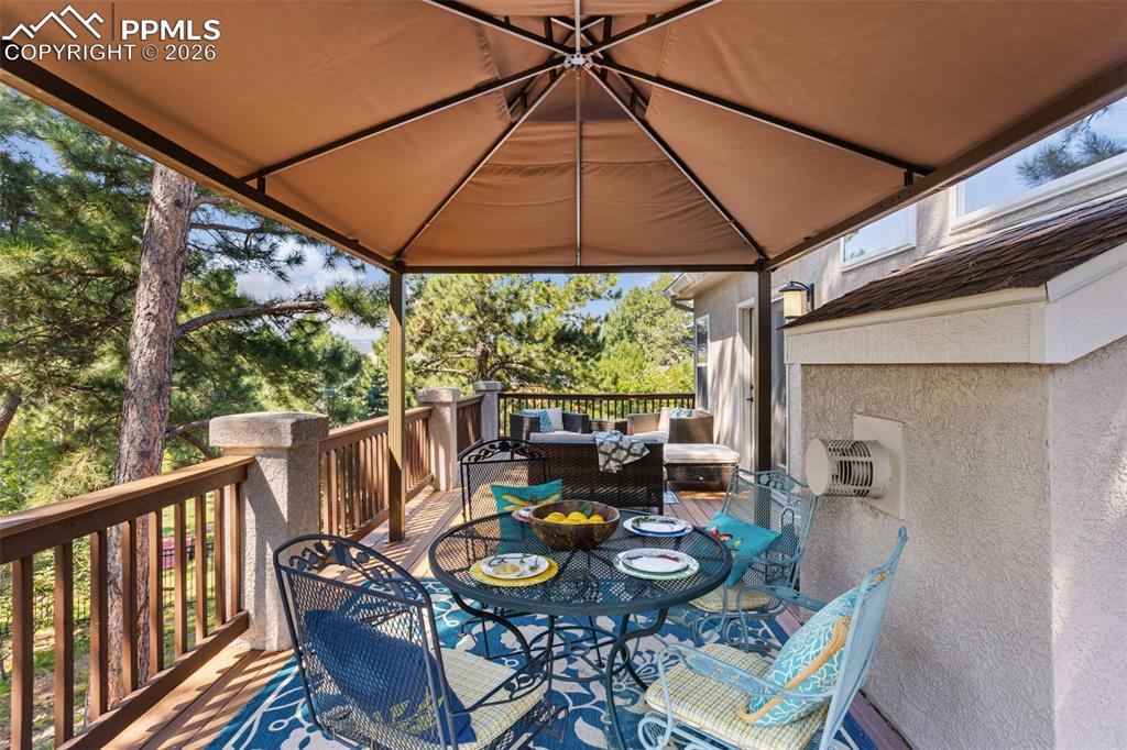 Image 41 of 50: upper deck w/covered pergola (included)