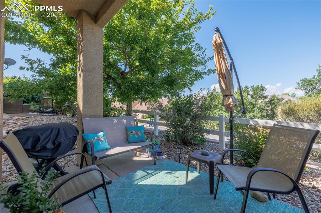 Image 23 of 26: View of patio / terrace featuring area for grilling