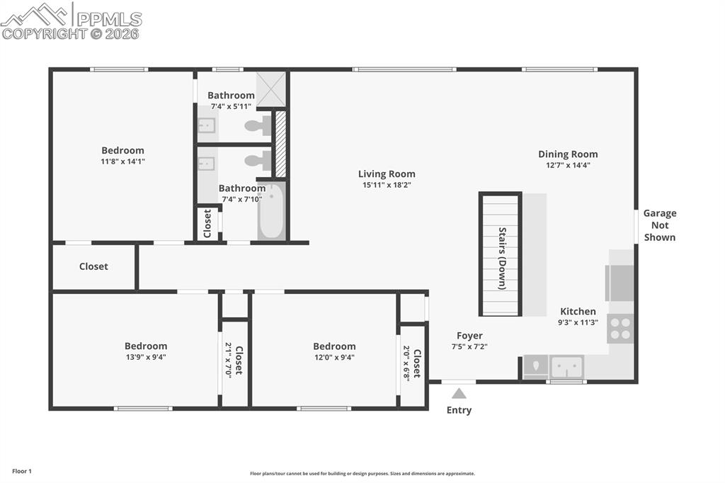 Image 36 of 37: View of floor plan / room layout