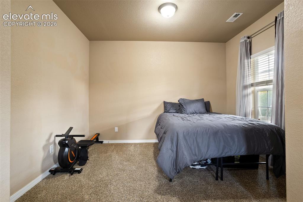 Image 21 of 30: Recessed lighting, neutral-toned walls, and carpeted flooring