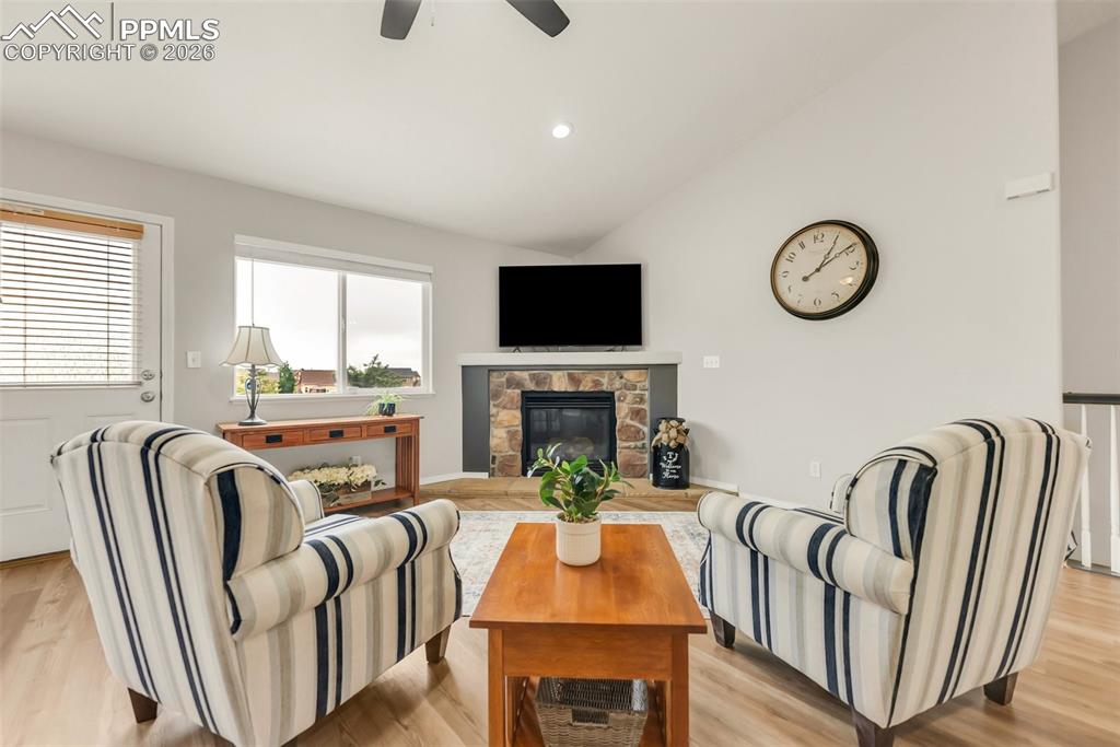 Image 15 of 43: Living Room space with a gas fireplace