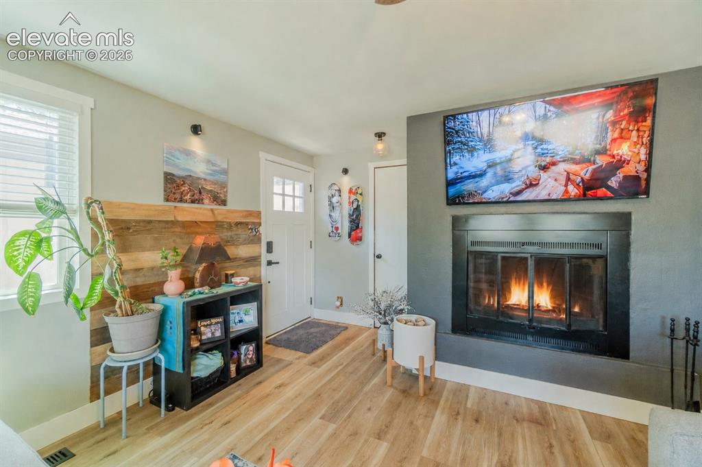 Image 14 of 31: Wood Burning Fireplace