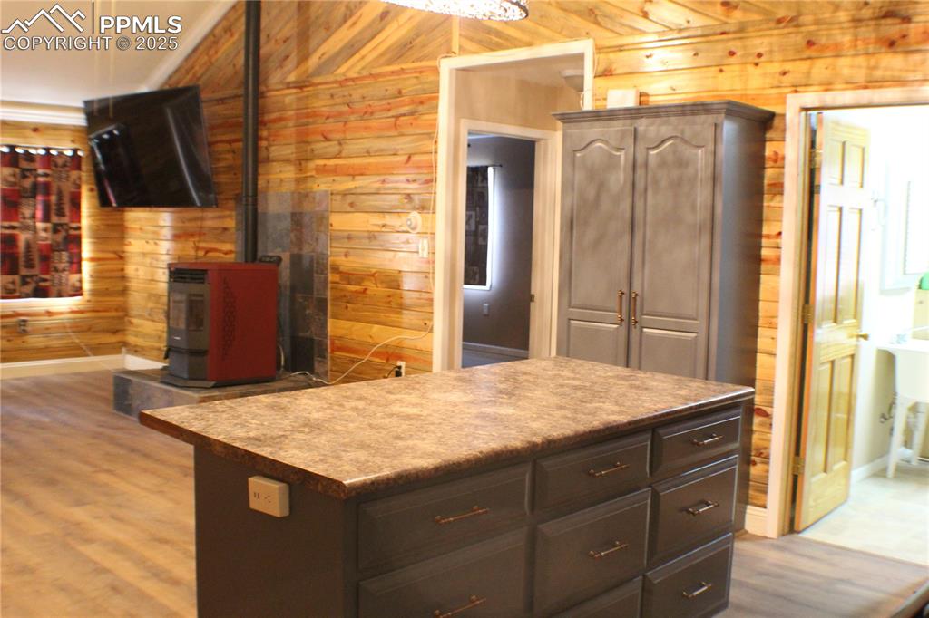 Image 5 of 36: View from Updated Kitchen into Living Room