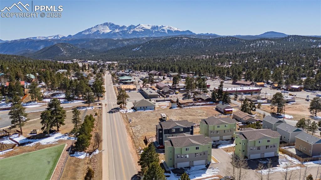 Image 29 of 37: Aerial view with a residential view and a mountain view