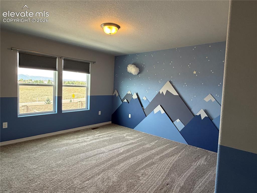Image 10 of 24: Carpeted flooring, recessed double windows, wall-mounted light fixture, and