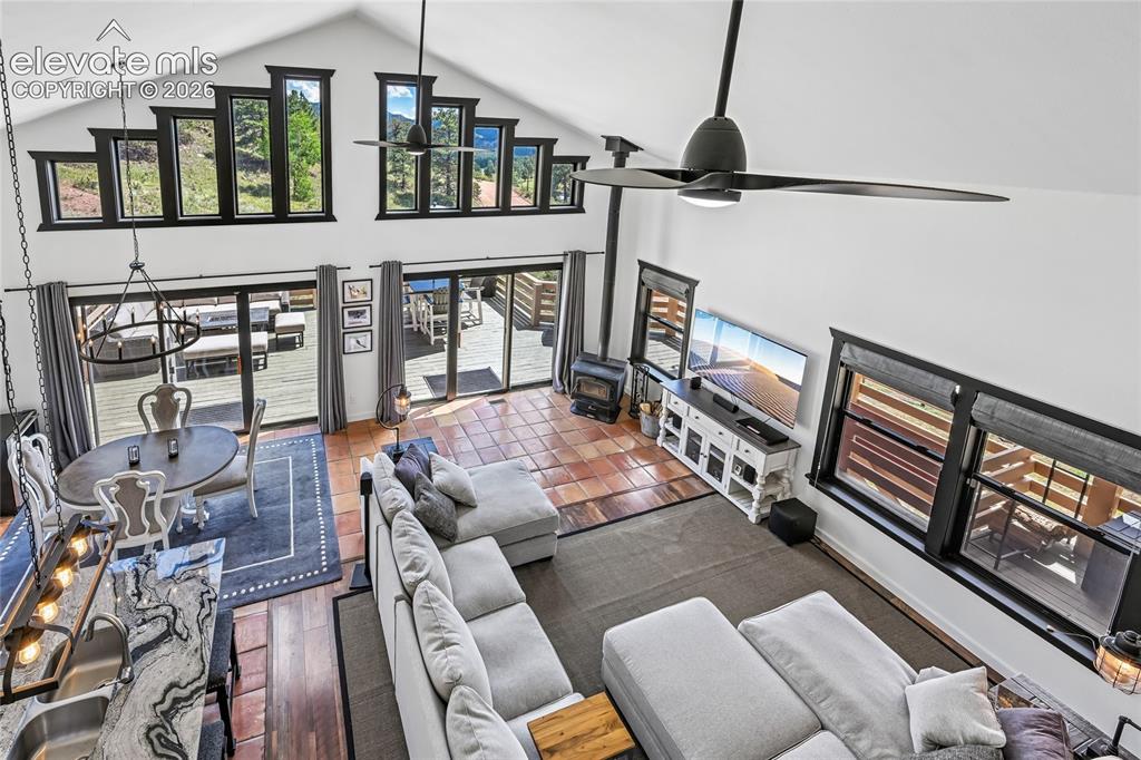 Image 4 of 34: View of Kitchen, Dining Room and Living Room from loft