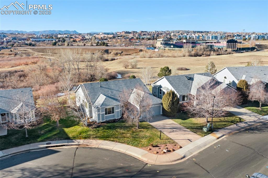 Image 41 of 50: Aerial perspective of suburban area
