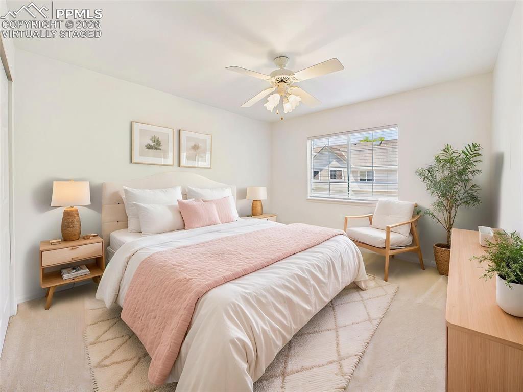 Image 38 of 50: Virtually Staged Bedroom – Comfortable bedroom with soft natural light, cei