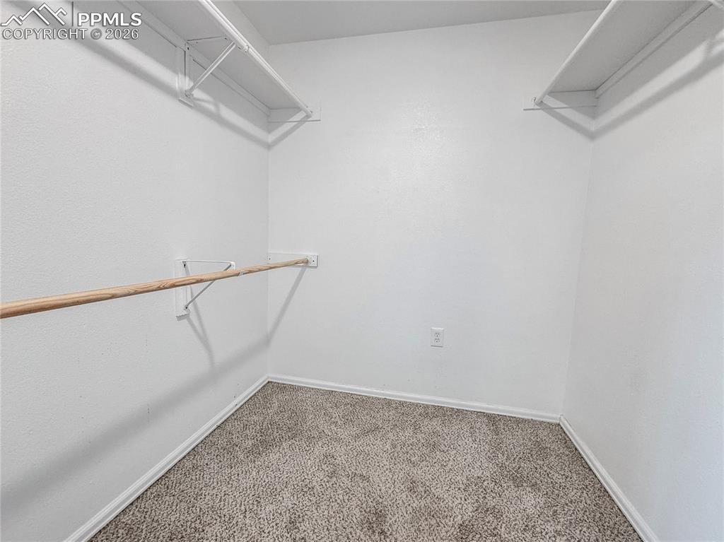 Image 15 of 27: Walk in closet featuring carpet