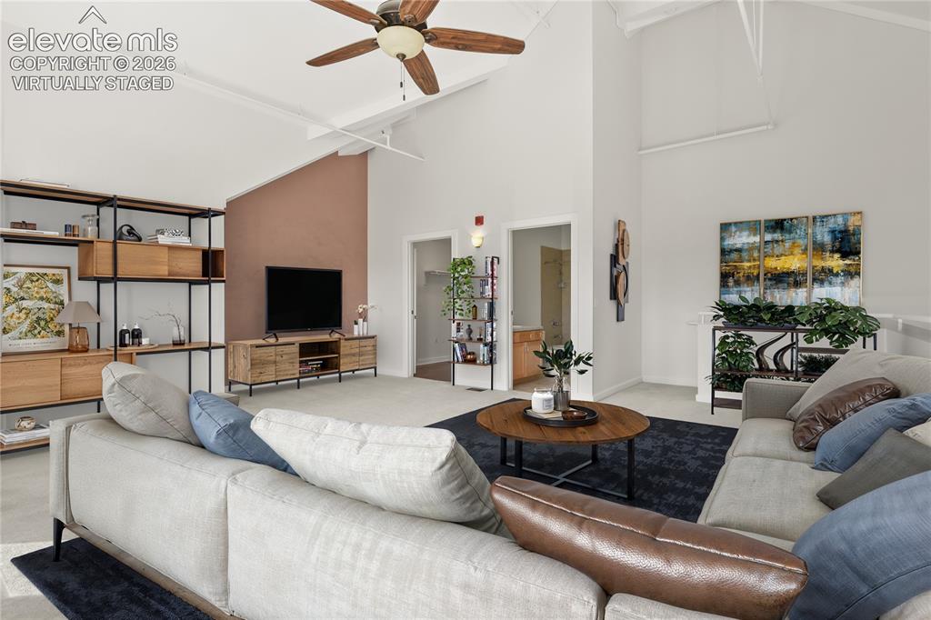 Image 20 of 50: Upper level lofted area. Virtually Staged