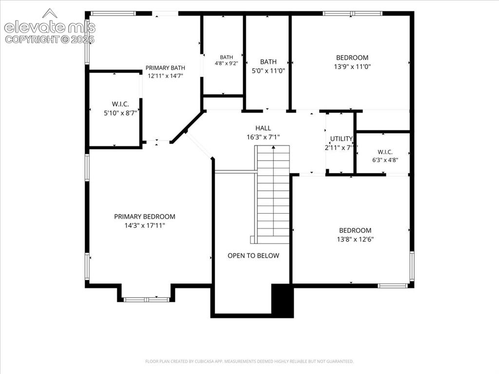Image 49 of 50: Upper level Floor plan