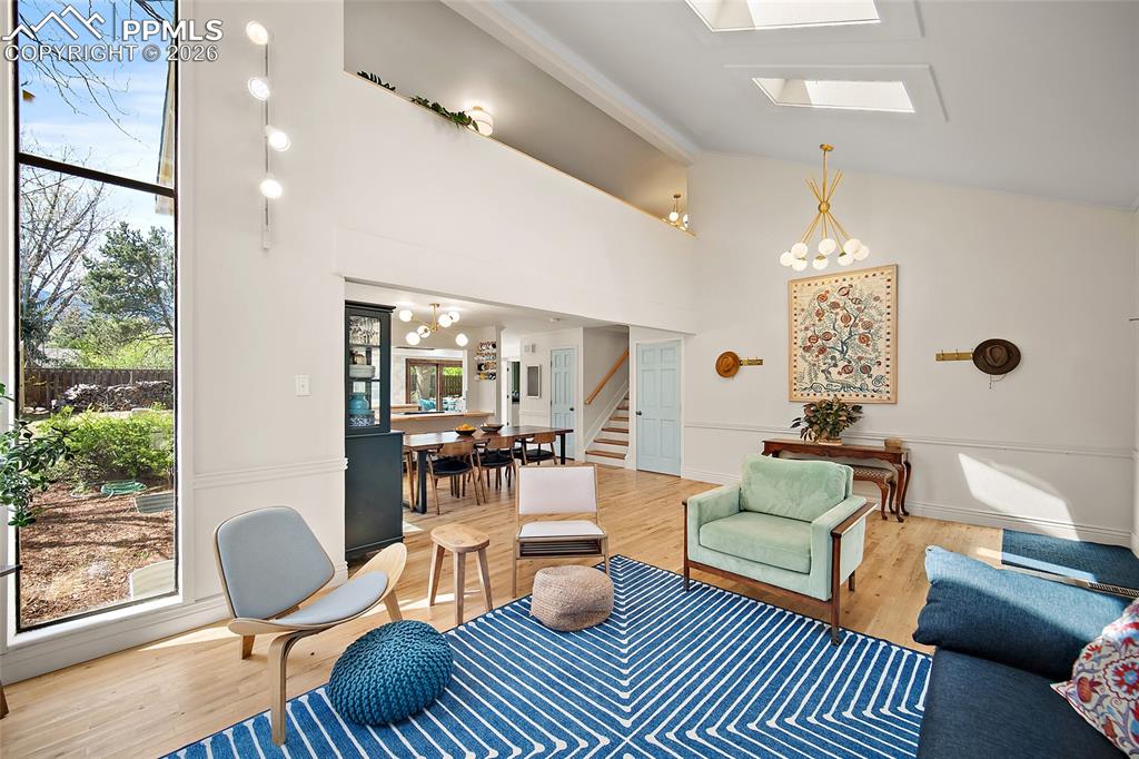 Image 8 of 50: Open floor plan with loft area above the Great room. 