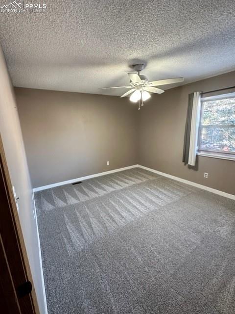Image 19 of 24: Carpeted empty room with baseboards and a textured ceiling