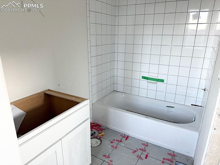 Image 26 of 29: Ensuite bathroom to upper bedroom. Please, excuse our dust as this home is 