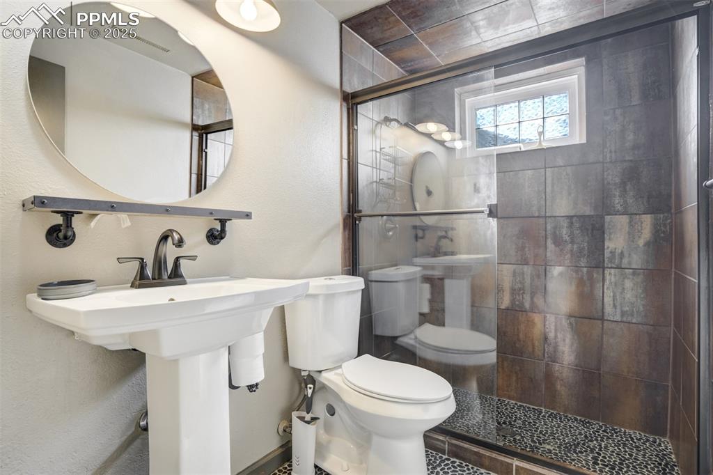 Image 41 of 50: Lower-level bathroom