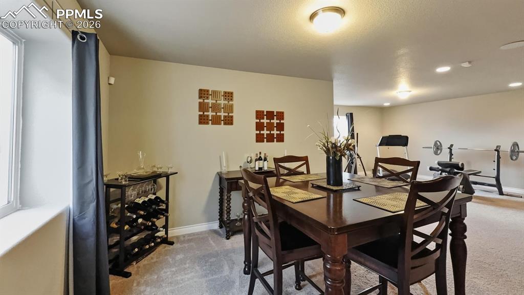 Image 39 of 50: Dining Area in the Basement Family/Rec Room
