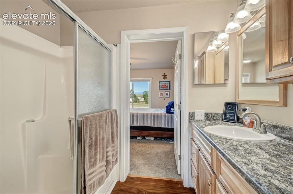 Image 17 of 43: Here is the seperate shower, in addition to the double sinks and garden tub