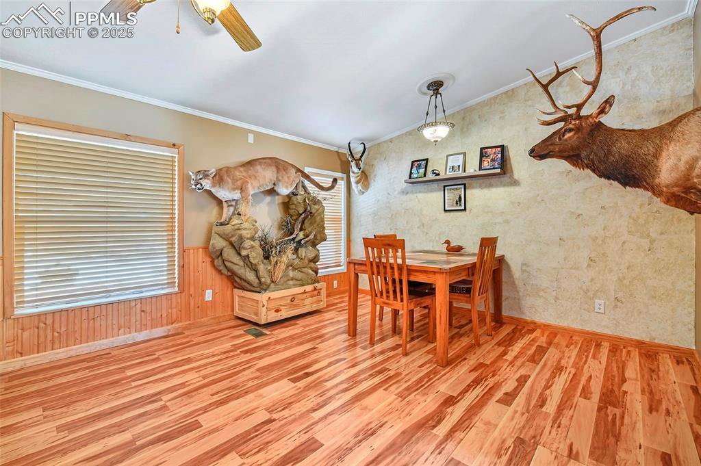 Image 17 of 29: Large Dining Area with Large Window for Natural Light