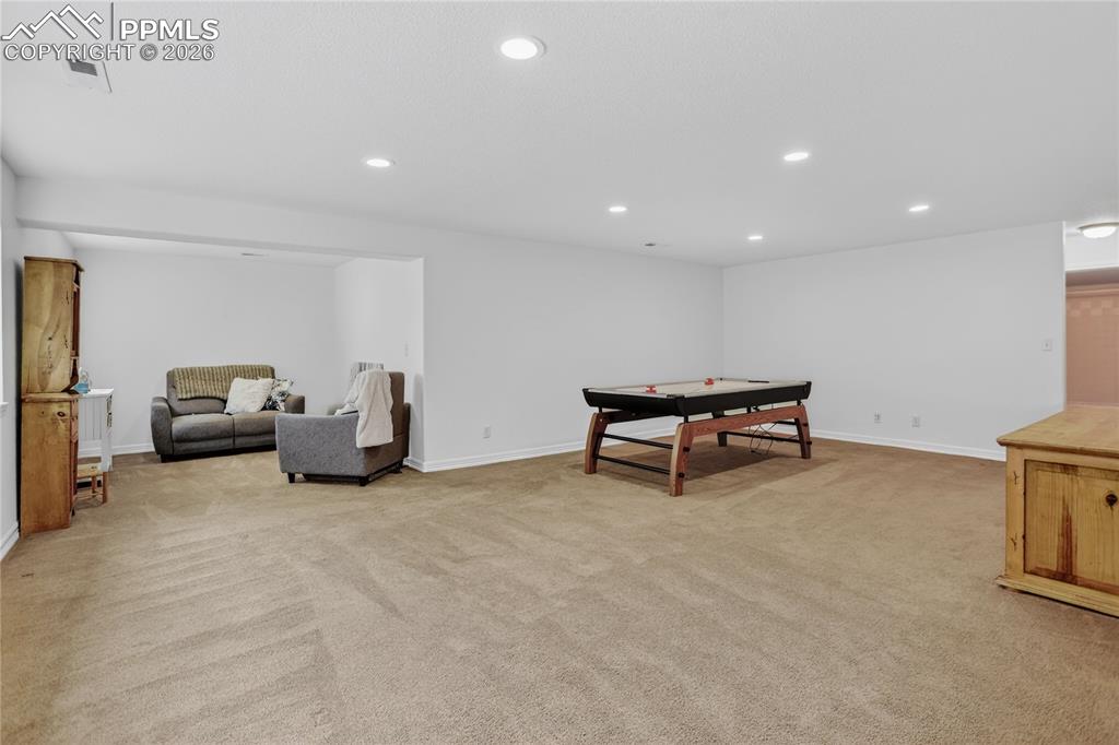 Image 18 of 25: Large family room - lower level