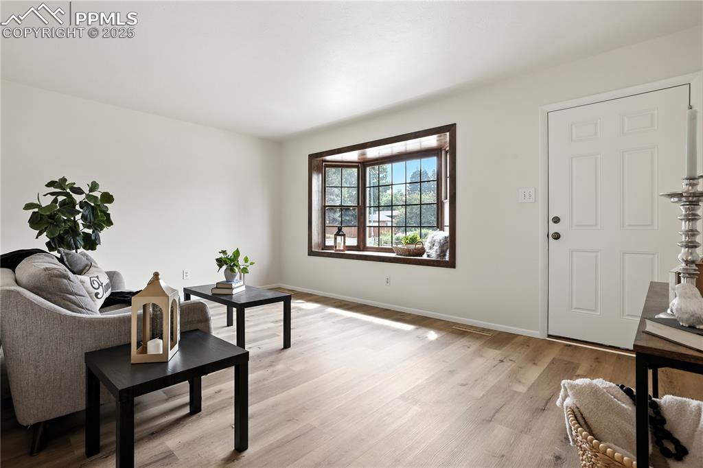 Image 5 of 50: Living room bay window for plenty of natural light!
