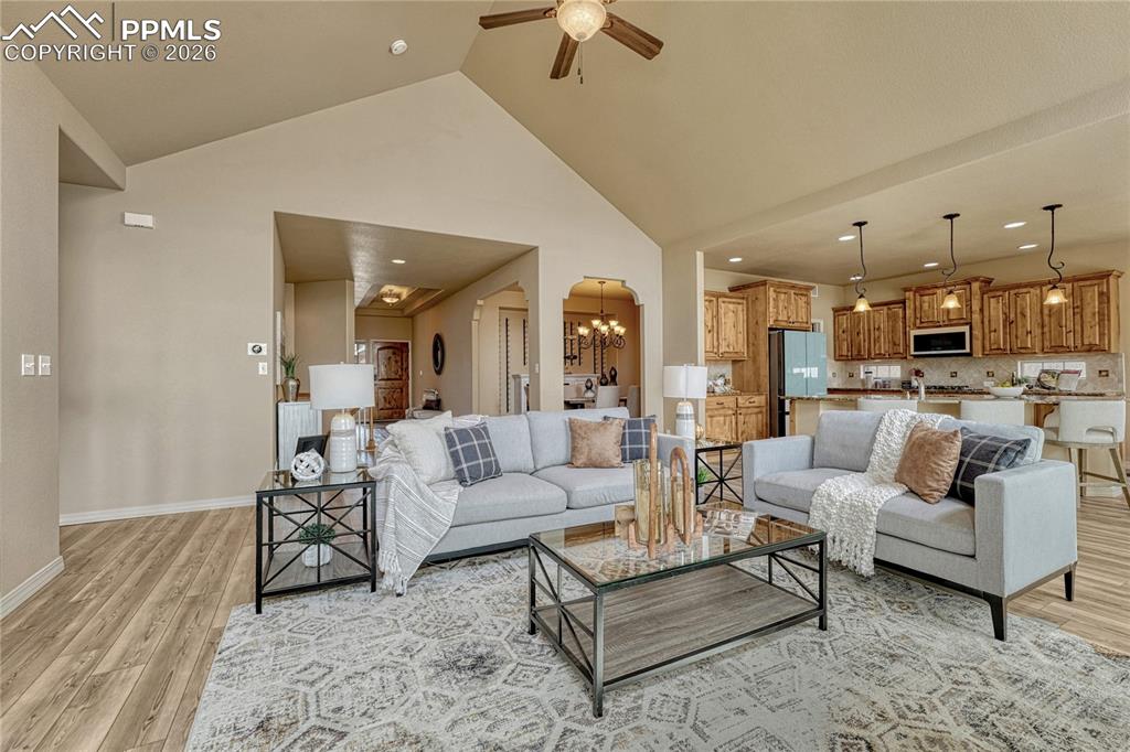 Image 18 of 50: The open concept design ensures that the great room connects effortlessly t