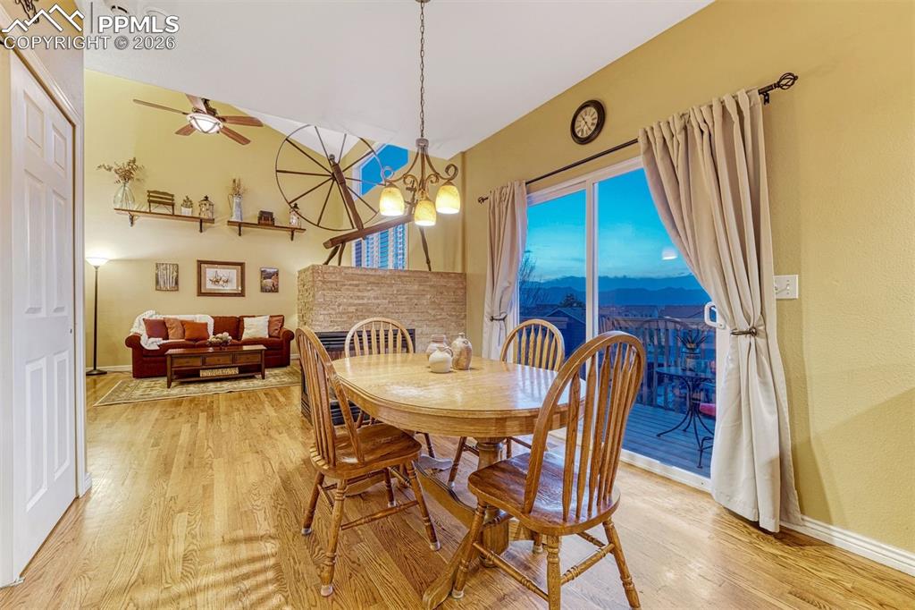 Image 4 of 46: Hardwood floors, walk out to deck and mountain views