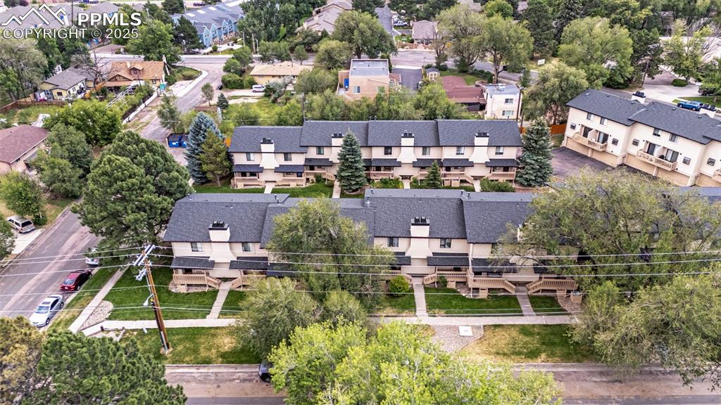 Image 20 of 27: Aerial perspective of suburban area