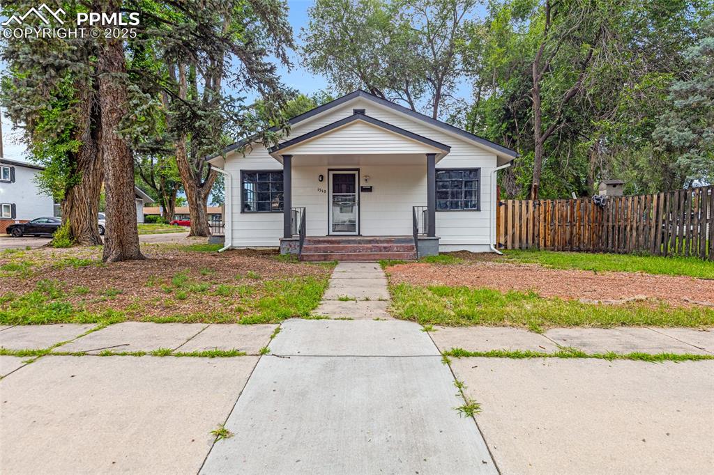 Caption: View of bungalow-style house