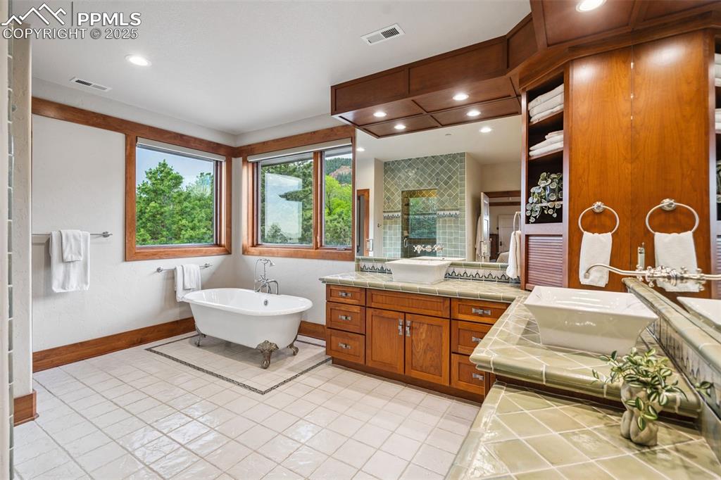Image 28 of 50: Spacious 5 pc bath