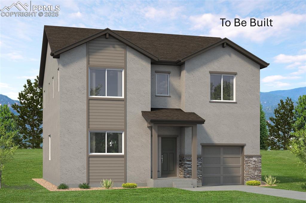 Image 1 of 10: Rendering of front of home.
