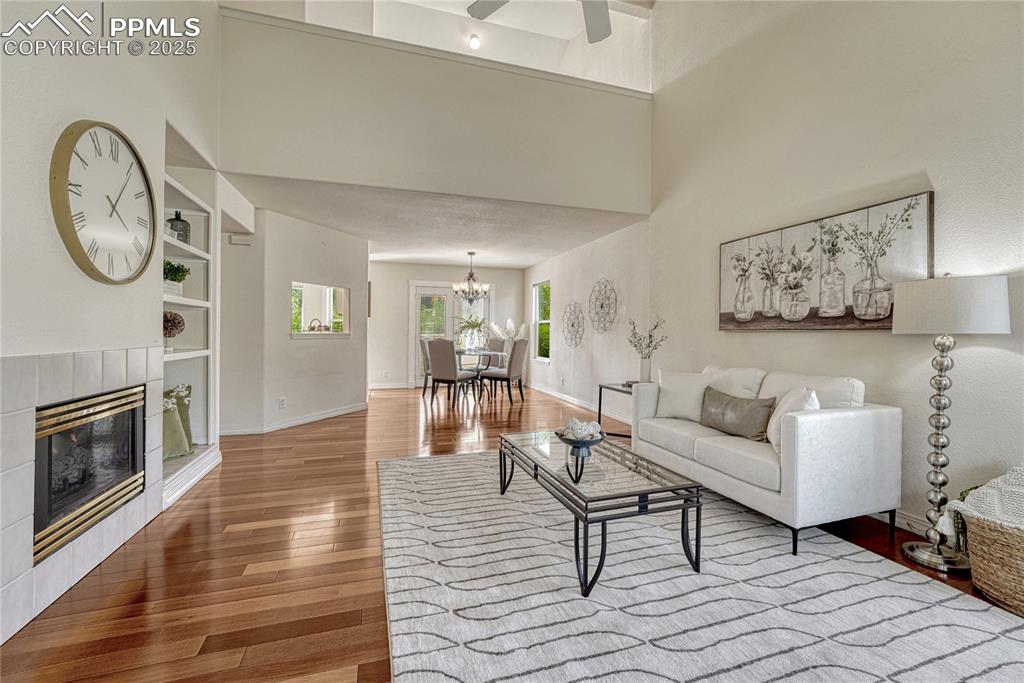 Image 6 of 47: The vaulted ceilings open up the space and allow the upper loft to look ove