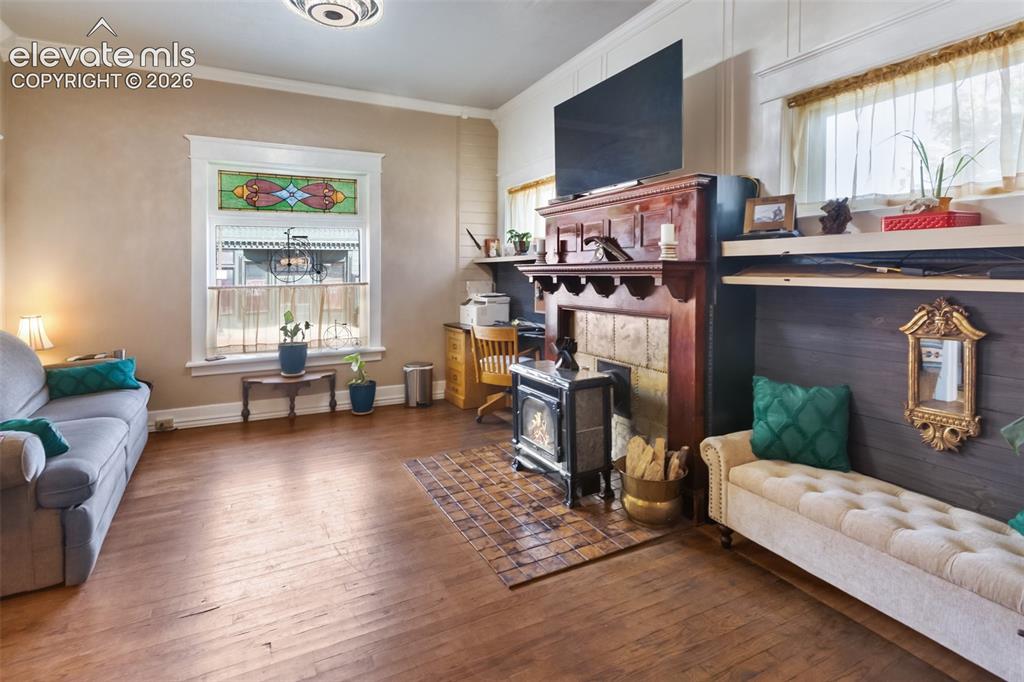Image 9 of 43: looking west to east, from the entry to the dining room toward Third Street