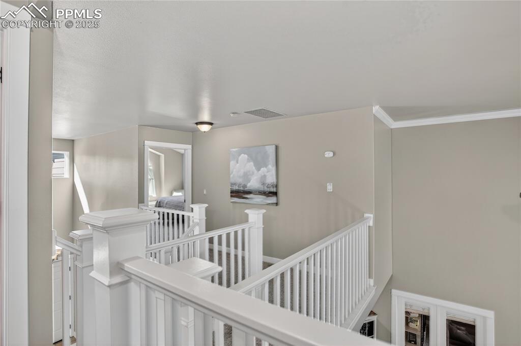 Image 26 of 47: All new white banisters and railing.