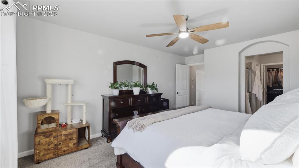 Image 21 of 42: Primary Bedroom with archway into the Primary Bathroom.