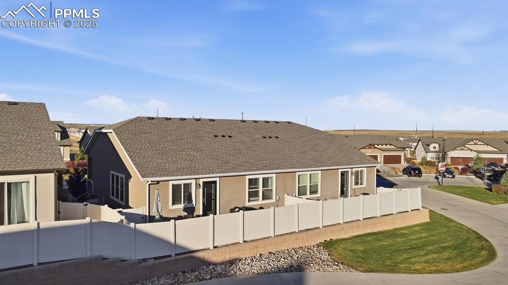 Image 40 of 42: Aerial rear view of home.