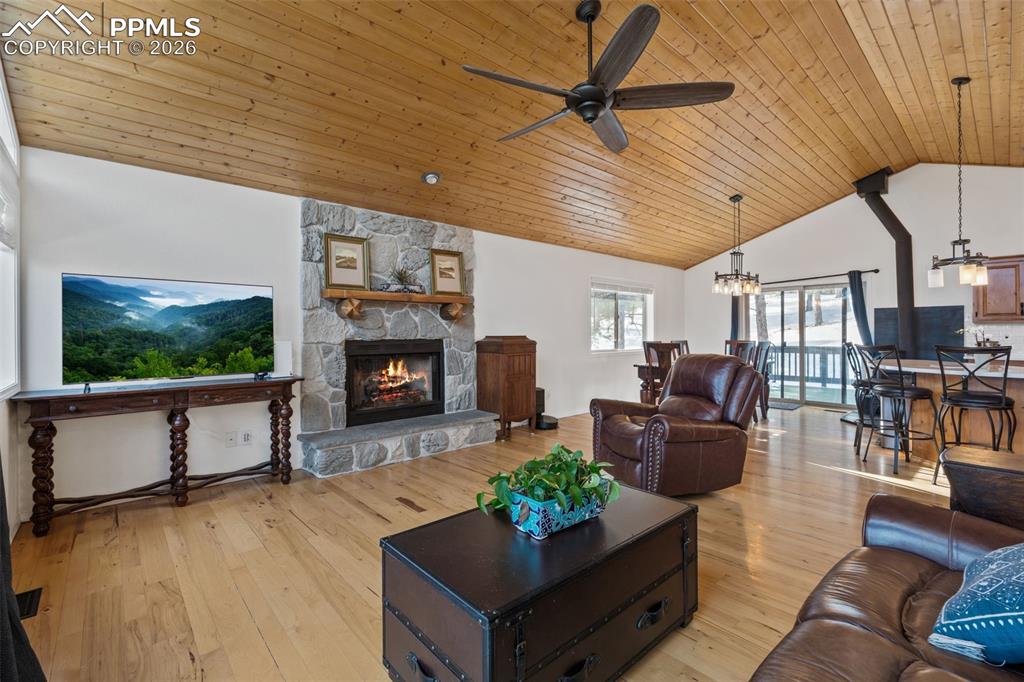 Image 9 of 47: Great Room, Living area with wood floors