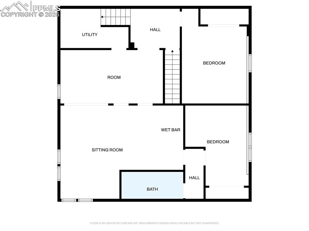 Image 27 of 32: Floor plan of the bottom floor.