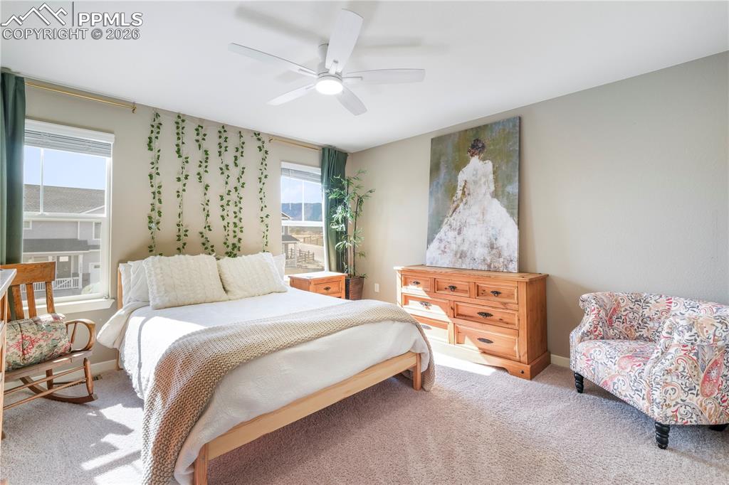 Image 29 of 50: Upstairs 3rd bedroom with large closet and views