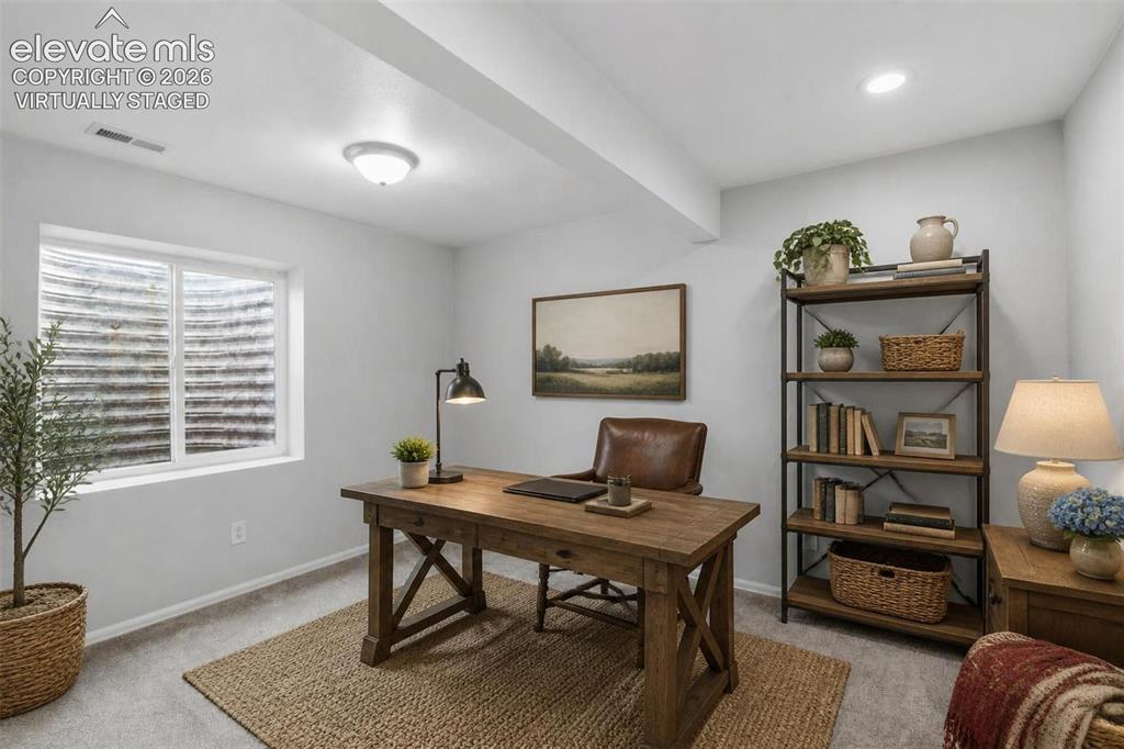 Image 41 of 50: Bedroom #5- Basement. Virtually Staged