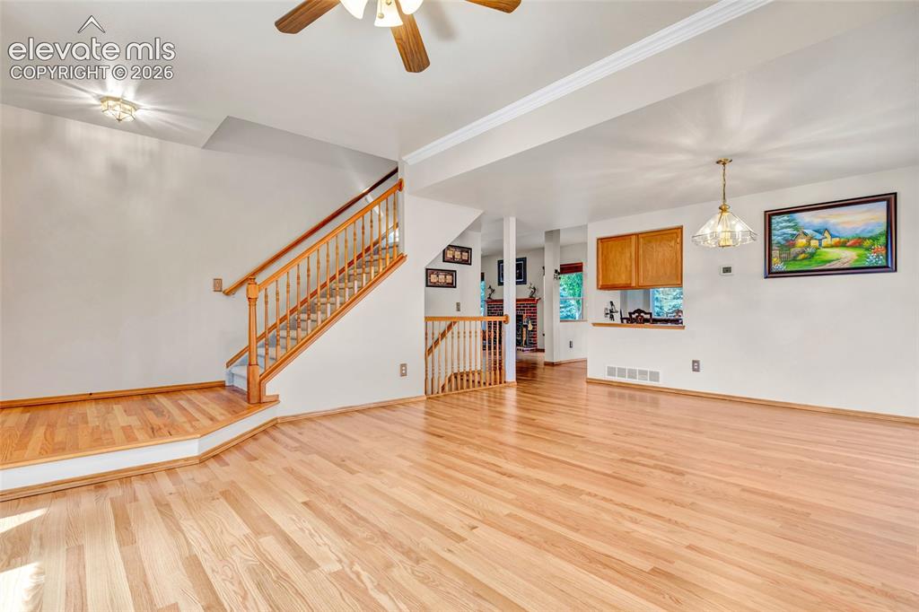 Image 7 of 47: View of the open space. You are in the living room and can see the dining a