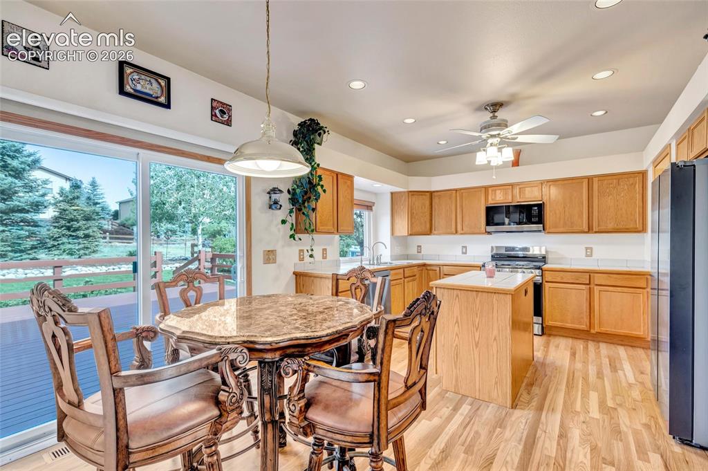 Image 9 of 47: The kitchen has brand new appliances and a great island with storage. There